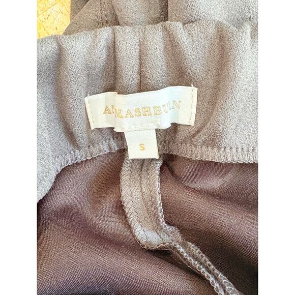 Ann Mashburn Faye Flare Cropped Pants in Dark Taupe Suede Size Small - Picture 6 of 6